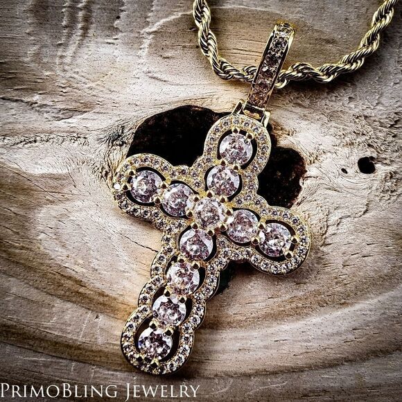 Outlined Cross Necklace  - Picture 2 of 4